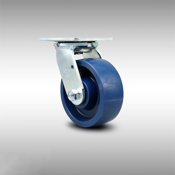 5 Inch Stainless Steel Solid Poly Wheel Swivel Caster with Roller Bearing SCC